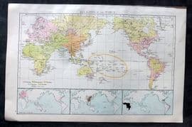 Times Atlas 1895 Antique Map. Religions of the World