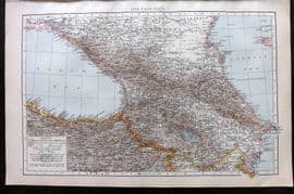 Times Atlas 1895 Antique Map. The Caucasus