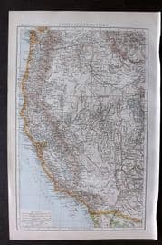 Times Atlas 1895 Antique Map. United States, Western