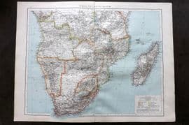 Times Atlas 1895 LG Antique Map. Africa - South of the Equator