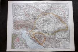 Times Atlas 1895 LG Antique Map. Austria Hungary (General Map)