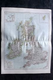 Times Atlas 1895 LG Antique Map. British Isles