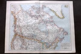 Times Atlas 1895 LG Antique Map. British North America. Canada