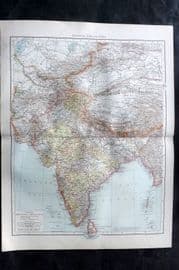Times Atlas 1895 LG Antique Map. Central Asia and India