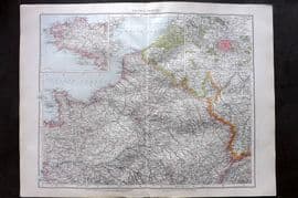 Times Atlas 1895 LG Antique Map. France (North)