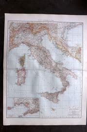 Times Atlas 1895 LG Antique Map. Italy (General Map)