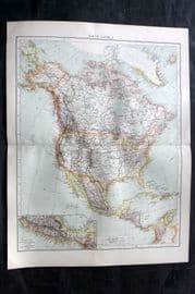 Times Atlas 1895 LG Antique Map. North America