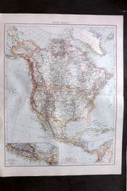 Times Atlas 1895 LG Antique Map. North America