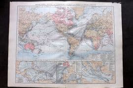 Times Atlas 1895 LG Map. British Empire showing the Commercia Routed of World