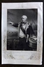 Tyrrell Crimea 1858 Antique Portrait Print. Admiral Sir Charles Napier