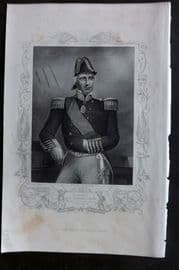 Tyrrell Crimea 1858 Antique Portrait Print. Admiral Sir Edmund Lyons