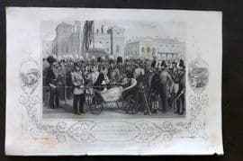 Tyrrell Crimea 1858 Antique Print. Her Majesty distributing Crimean Medals