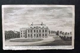 UK 1777 Antique Print. Dynes Hall near Castle Hedingham, Essex