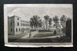 UK 1777 Antique Print. Flitwick Church in Bedfordshire