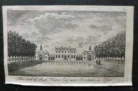 UK 1777 Antique Print. Seat of Richard Hoare, near Boreham in Essex