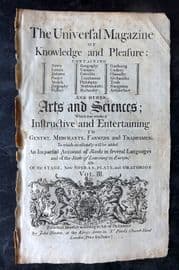 Universal Magazine 1748 Print. Engraved Title Page, Volume 3