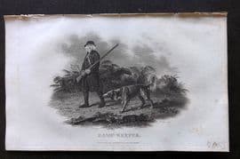William Daniel 1801 Antique Print. Game Keeper