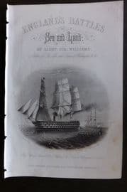 Williams 1857 Naval Print. Flag Ship of Admiral Napier. The Duke of Wellington