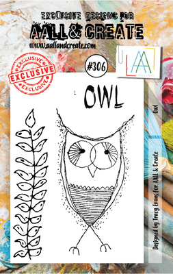 #306 Owl A7 Stamp AALL & Create Stamp