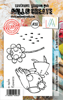 #317 No Rain No Flowers A7 Stamp AALL & Create Stamp