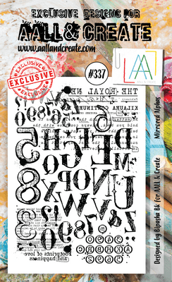 #337 Mirrored Alphas A6 Stamp AALL & Create Stamp