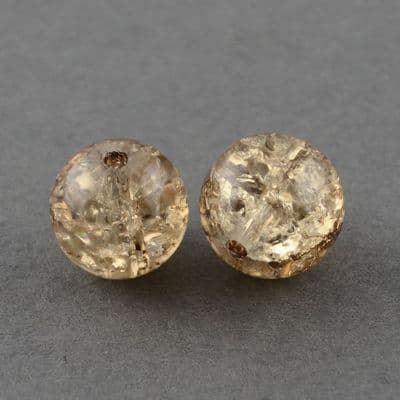 10mm Crackle Glass Beads Strands BurlyWood (20)