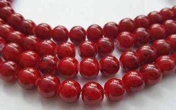 10mm Glass bright drawbench round beads (20) Crimson Red