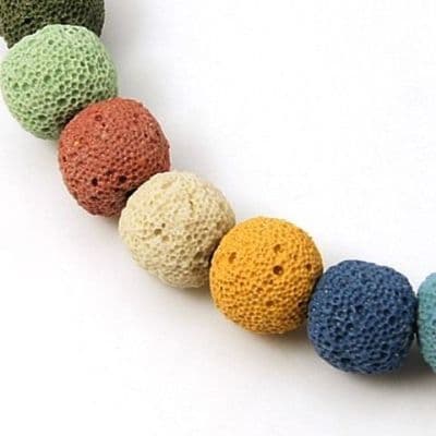 12mm Round Synthetic Lava Beads (18)