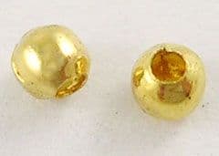 2mm Iron Spacer Beads - Golden Colour - approx 100