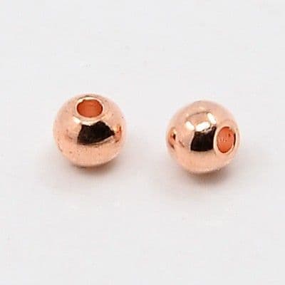3mm Round Rose Gold beads (50)