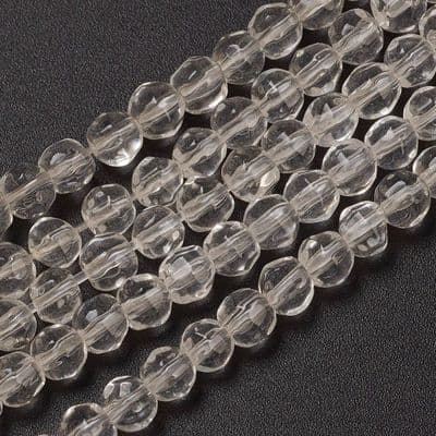4.5mm Faceted Round Glass Beads - Clear Approx 80 beads