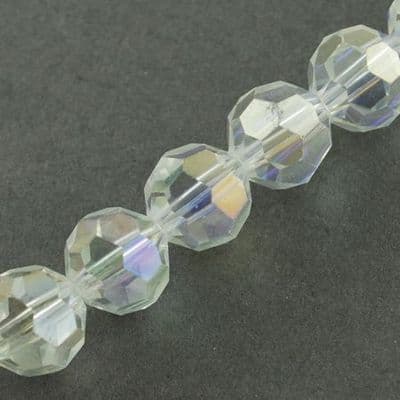 4mm Faceted Glass Beads Clear AB (50)
