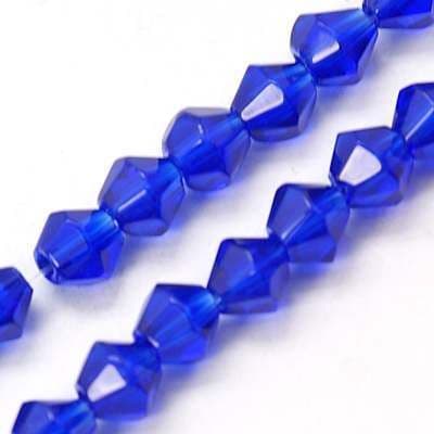 4mm Glass Bicone Royal Blue Beads