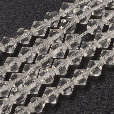 5mm Clear Bicone Glass Beads