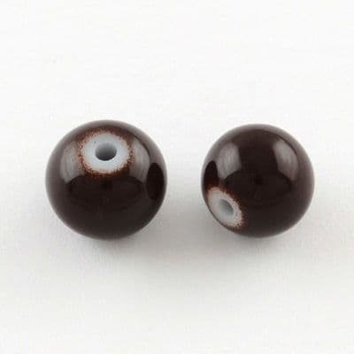 6mm Round Baking Beads Brown (30)