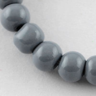 6mm Round Baking Beads Gainsborough Grey (30)