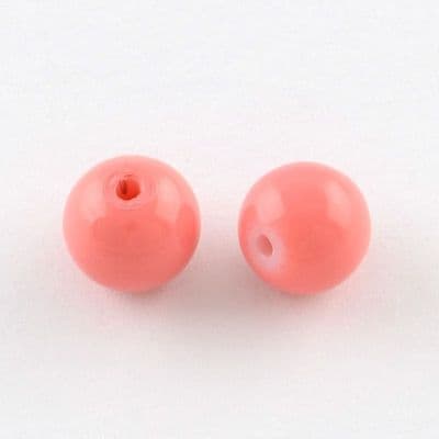 6mm Round Baking Beads Light Coral (30)