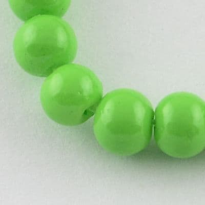 6mm Round Baking Beads Lime Green (30)