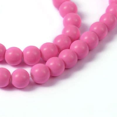 6mm Round Baking Beads Mid Pink (30)