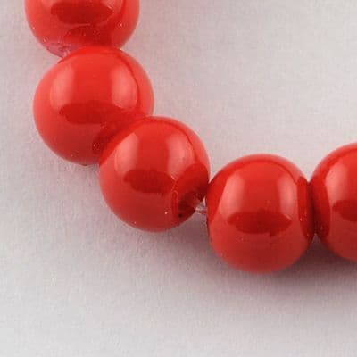 6mm Round Baking Beads Red (30)