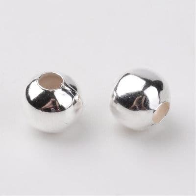 6mm Silver Nickel Free Beads (30)