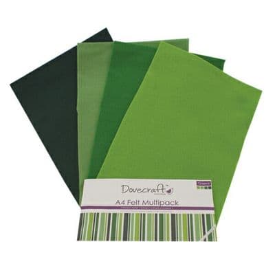 A4 Felt - Greens (8 sheets)