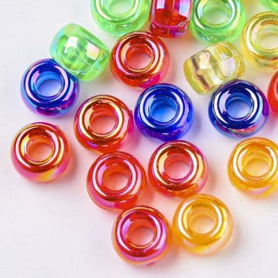 Acrylic Pony Beads AB plated (30g)