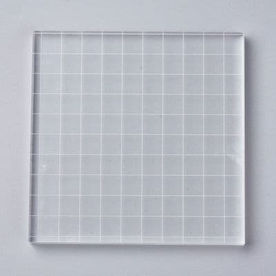 Acrylic Stamping Blocks with Gridlines Large Square (105x105x7.5mm)