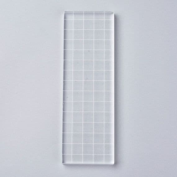 Acrylic Stamping Blocks with Gridlines Long Thin (150x50x7mm)