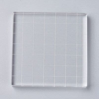 Acrylic Stamping Blocks with Gridlines Small Square (70x70x7mm)