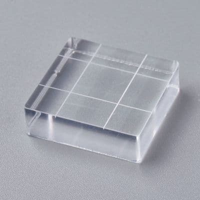 Acrylic Stamping Blocks with Gridlines Tiny (4 x 25x25x7mm)