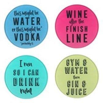 Alcohol and Exercise Glass coasters