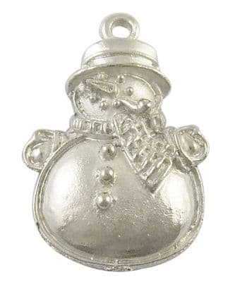 Alloy Charm - Christmas Snowman - Silver (4 in a pack)