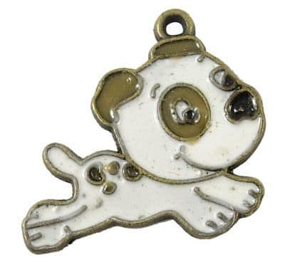 Alloy Dog Charm with enamelled finish (5)